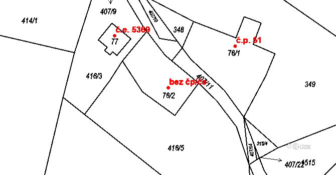 Dvůr Králové nad Labem 39063518 na parcele st. 76/2 v KÚ Verdek, Katastrální mapa