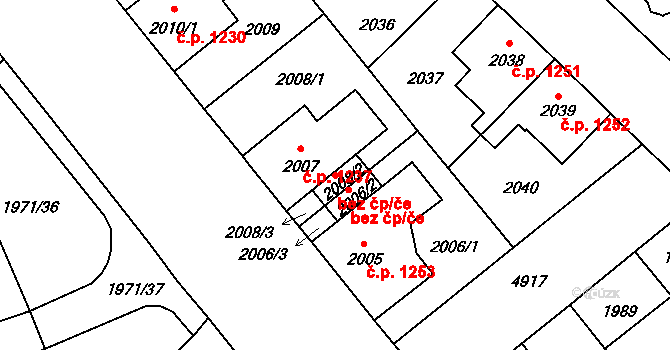 Louny 40028518 na parcele st. 2008/2 v KÚ Louny, Katastrální mapa