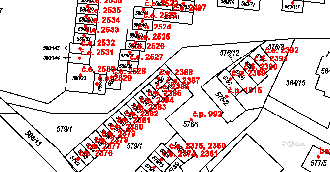 Bludovice 2387, Havířov na parcele st. 578/8 v KÚ Bludovice, Katastrální mapa