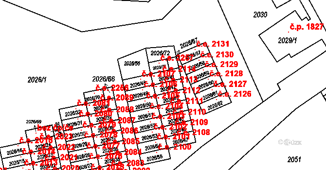 Český Těšín 2113 na parcele st. 2026/42 v KÚ Český Těšín, Katastrální mapa
