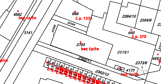 Kyjov 44571518 na parcele st. 2793 v KÚ Kyjov, Katastrální mapa