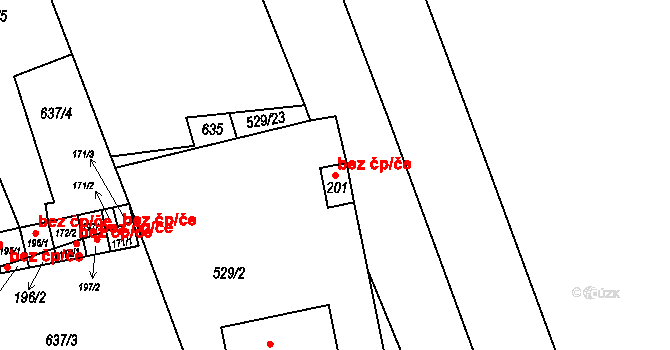 Brtnice 46463518 na parcele st. 201 v KÚ Panská Lhota, Katastrální mapa