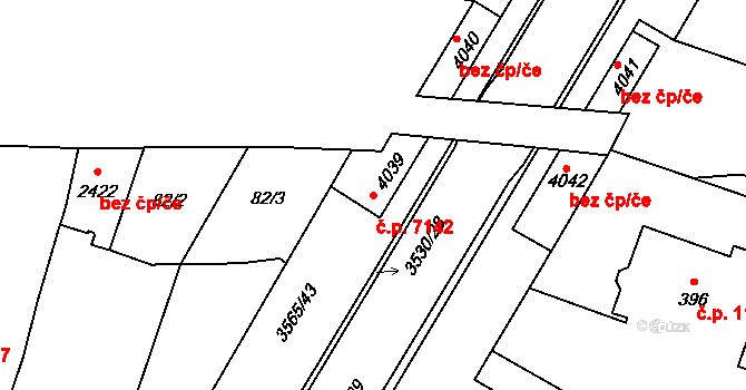 Zlín 7142 na parcele st. 4039 v KÚ Zlín, Katastrální mapa