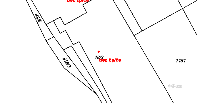 Sedlec-Prčice 48517518 na parcele st. 48/3 v KÚ Dvorce u Sedlce, Katastrální mapa