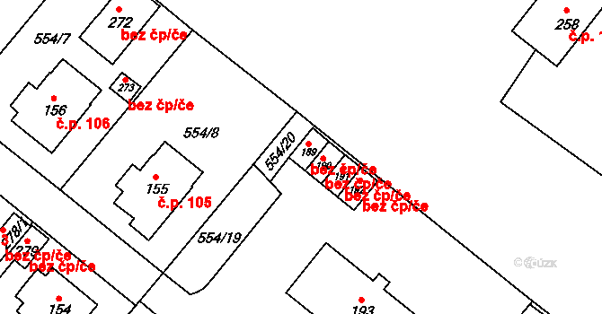 Morašice 49663518 na parcele st. 190 v KÚ Morašice u Litomyšle, Katastrální mapa