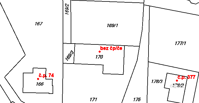 Divišov 49709518 na parcele st. 170 v KÚ Divišov u Benešova, Katastrální mapa