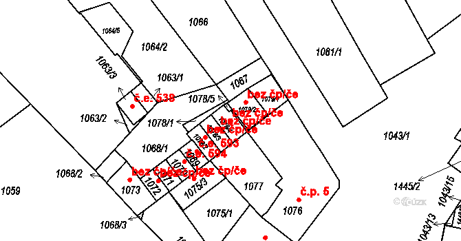 Jedovnice 49860518 na parcele st. 1078/4 v KÚ Jedovnice, Katastrální mapa