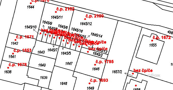 Louny 50061518 na parcele st. 1645/13 v KÚ Louny, Katastrální mapa