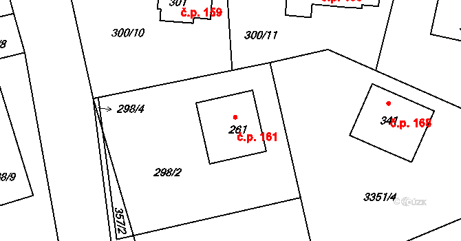 Lipovka 161, Rychnov nad Kněžnou na parcele st. 261 v KÚ Lipovka u Rychnova nad Kněžnou, Katastrální mapa