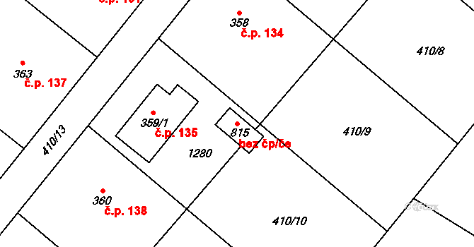 Hukvaldy 80344518 na parcele st. 815 v KÚ Sklenov, Katastrální mapa