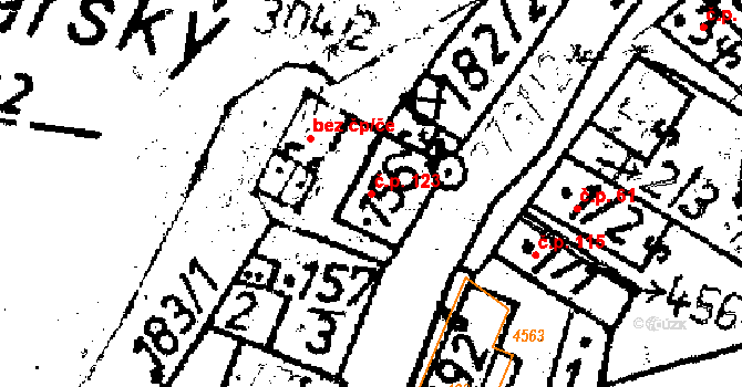 Lukavec 123 na parcele st. 156 v KÚ Lukavec u Pacova, Katastrální mapa