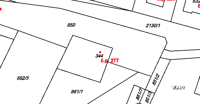 Lipnice nad Sázavou 277 na parcele st. 344 v KÚ Lipnice nad Sázavou, Katastrální mapa