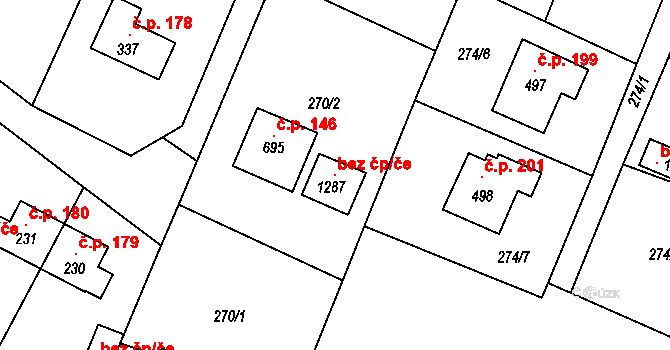 Štěchovice 96348518 na parcele st. 1287 v KÚ Štěchovice u Prahy, Katastrální mapa