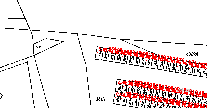 Rousínov 283 na parcele st. 359/50 v KÚ Rousínov u Vyškova, Katastrální mapa