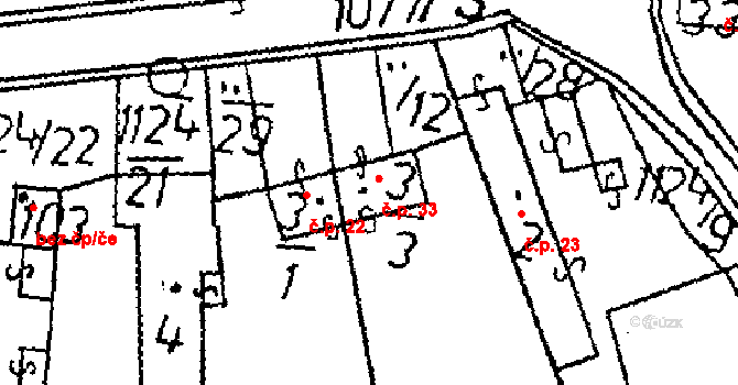 Žandov 33, Chlístovice na parcele st. 3/3 v KÚ Žandov, Katastrální mapa