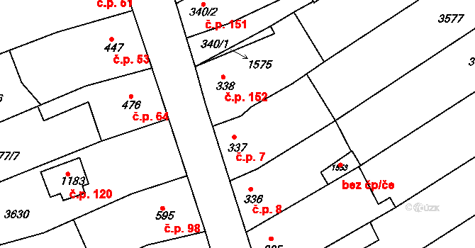 Hamiltony 7, Vyškov na parcele st. 337 v KÚ Dědice u Vyškova, Katastrální mapa
