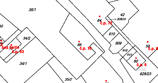 Dolní Bolíkov 10, Cizkrajov na parcele st. 66 v KÚ Dolní Bolíkov, Katastrální mapa