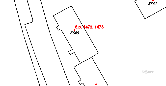 Cheb 1472,1473 na parcele st. 5646 v KÚ Cheb, Katastrální mapa