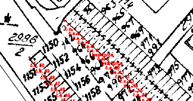 Květná 8, Strání na parcele st. 967 v KÚ Strání, Katastrální mapa