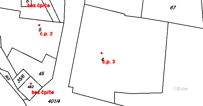 Nespery 3, Veliš na parcele st. 4 v KÚ Nespery, Katastrální mapa