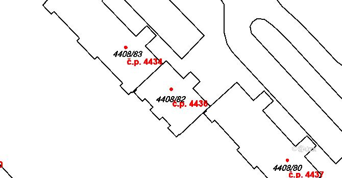 Poruba 4436, Ostrava na parcele st. 4408/82 v KÚ Poruba-sever, Katastrální mapa