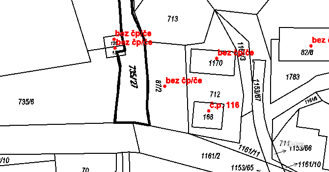 Vlčková 41663519 na parcele st. 87/2 v KÚ Vlčková, Katastrální mapa