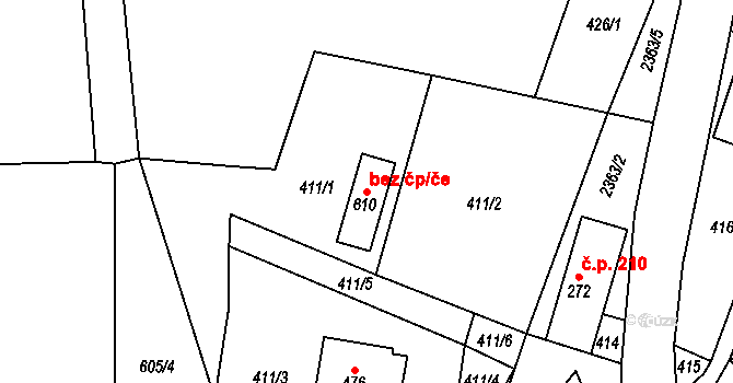 Hnátnice 41692519 na parcele st. 610 v KÚ Hnátnice, Katastrální mapa