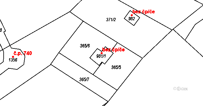 Jablonné nad Orlicí 41831519 na parcele st. 981/1 v KÚ Jablonné nad Orlicí, Katastrální mapa