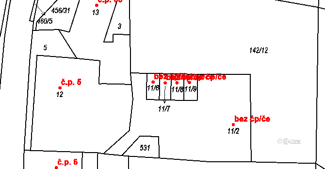 Čachrov 42606519 na parcele st. 11/8 v KÚ Čachrov, Katastrální mapa