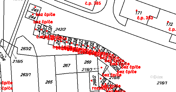 Teplice 45123519 na parcele st. 235 v KÚ Teplice-Řetenice, Katastrální mapa