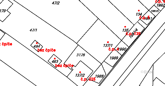 Pašovice 4 na parcele st. 137/1 v KÚ Pašovice na Moravě, Katastrální mapa