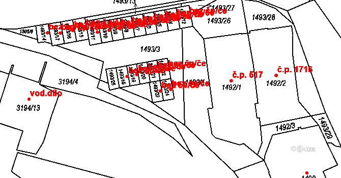 Rychnov nad Kněžnou 48624519 na parcele st. 1493/24 v KÚ Rychnov nad Kněžnou, Katastrální mapa