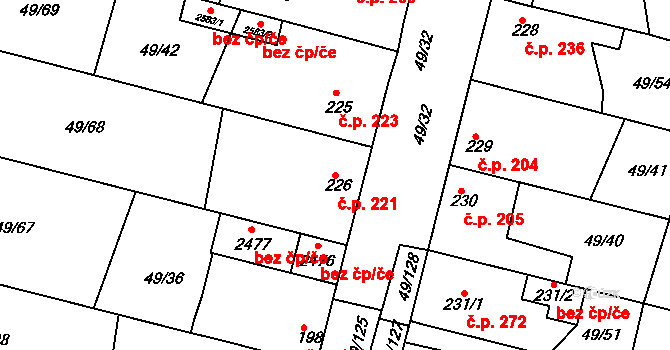 Lobeček 221, Kralupy nad Vltavou na parcele st. 226 v KÚ Lobeček, Katastrální mapa