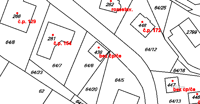 Tři Sekery 68892519 na parcele st. 438 v KÚ Tři Sekery u Kynžvartu, Katastrální mapa