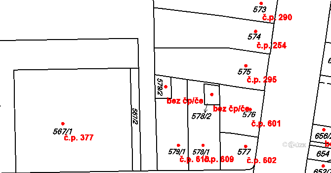 Hronov 90003519 na parcele st. 579/2 v KÚ Hronov, Katastrální mapa