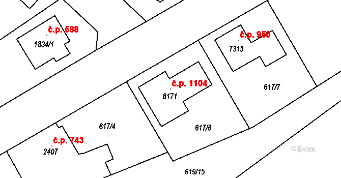 Beroun-Závodí 1104, Beroun na parcele st. 8171 v KÚ Beroun, Katastrální mapa