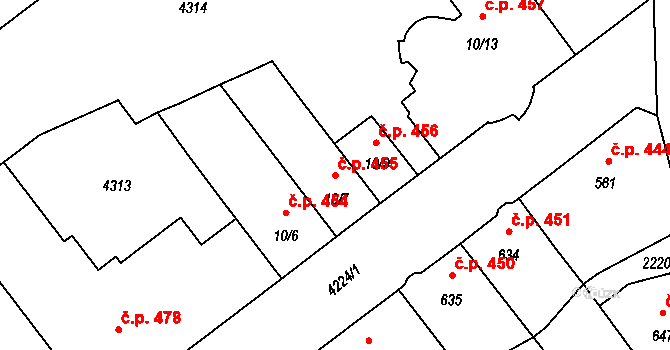 Kardašova Řečice 455 na parcele st. 10/7 v KÚ Kardašova Řečice, Katastrální mapa