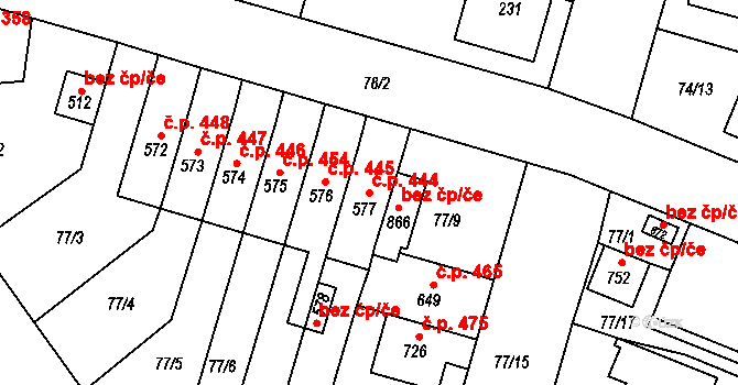 Litol 444, Lysá nad Labem na parcele st. 577 v KÚ Litol, Katastrální mapa