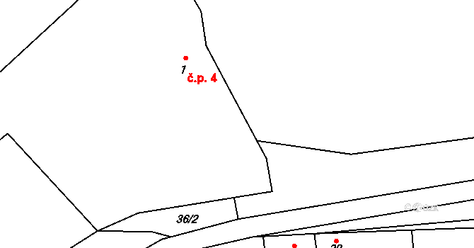 Břekova Lhota 4, Dublovice na parcele st. 1 v KÚ Břekova Lhota, Katastrální mapa
