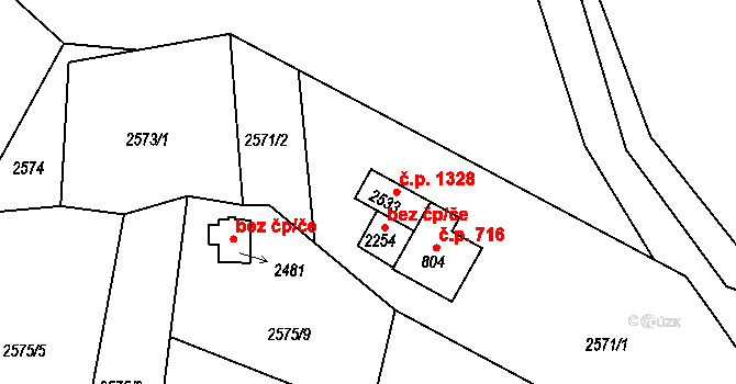 Nejdek 1328 na parcele st. 2533 v KÚ Nejdek, Katastrální mapa