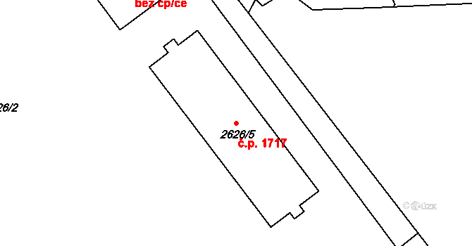 Nusle 1717, Praha na parcele st. 2626/5 v KÚ Nusle, Katastrální mapa