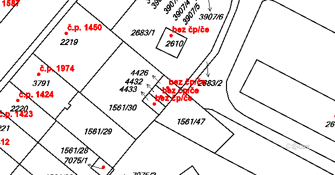 Písek 40004520 na parcele st. 4426 v KÚ Písek, Katastrální mapa