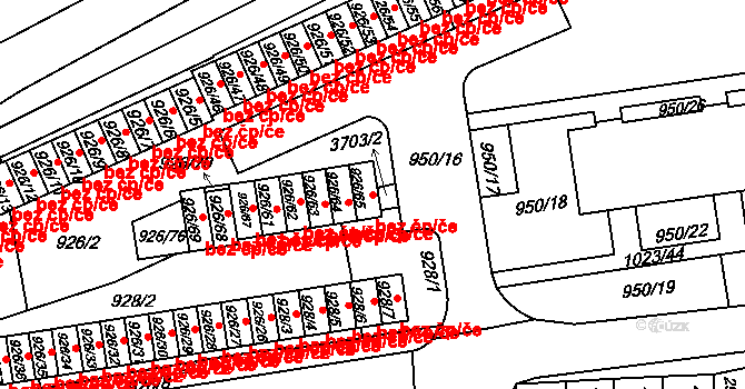 Holešov 41885520 na parcele st. 926/65 v KÚ Holešov, Katastrální mapa