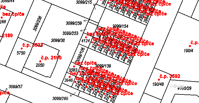 Břeclav 49297520 na parcele st. 2255 v KÚ Břeclav, Katastrální mapa