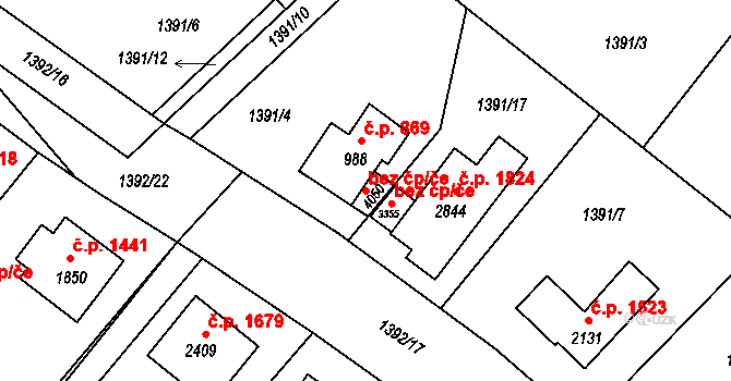 Říčany 89121520 na parcele st. 4050 v KÚ Říčany u Prahy, Katastrální mapa