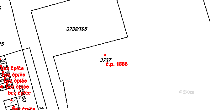 Louny 1886 na parcele st. 3737 v KÚ Louny, Katastrální mapa