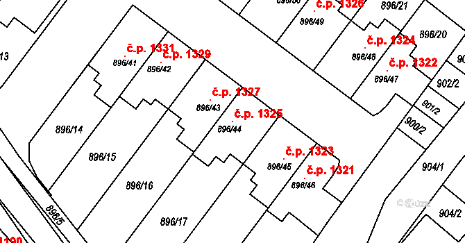 Svatobořice 1325, Svatobořice-Mistřín na parcele st. 896/44 v KÚ Svatobořice, Katastrální mapa