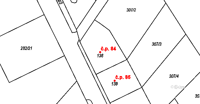 Mramotice 84, Znojmo na parcele st. 138 v KÚ Mramotice, Katastrální mapa
