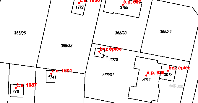 Hradištko 121441521 na parcele st. 3028 v KÚ Hradištko pod Medníkem, Katastrální mapa