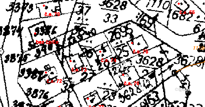 Byšičky 74, Lysá nad Labem na parcele st. 2039 v KÚ Lysá nad Labem, Katastrální mapa
